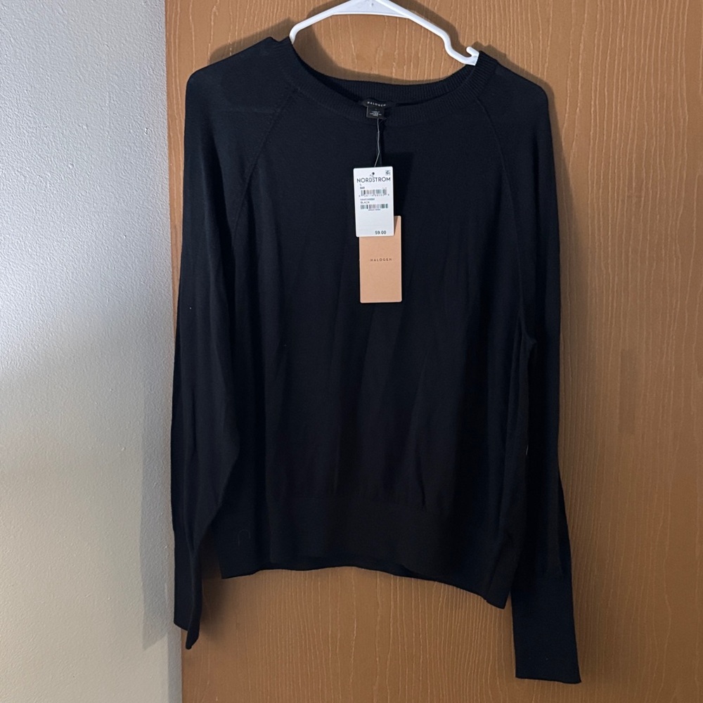 Halogen Black Crew Neck Sweater Size Large